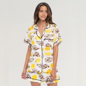 NWOT Katie Kime The World Is Your Oyster Pajama Set | Size Small